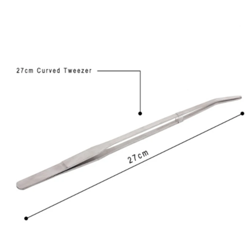 Curved Tweezers Набор инструментов для обслуживания аквариума пинцет изогнутый ножничный держатель для хранения аквариума водная трава из нержавеющей стали инструмент для очистки - Цвет: Curved Tweezers