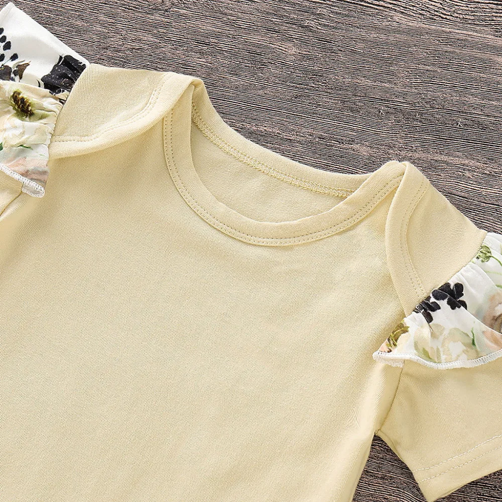 Новинка 2020 года красивая одежда для маленьких девочек Однотонный комбинезон с