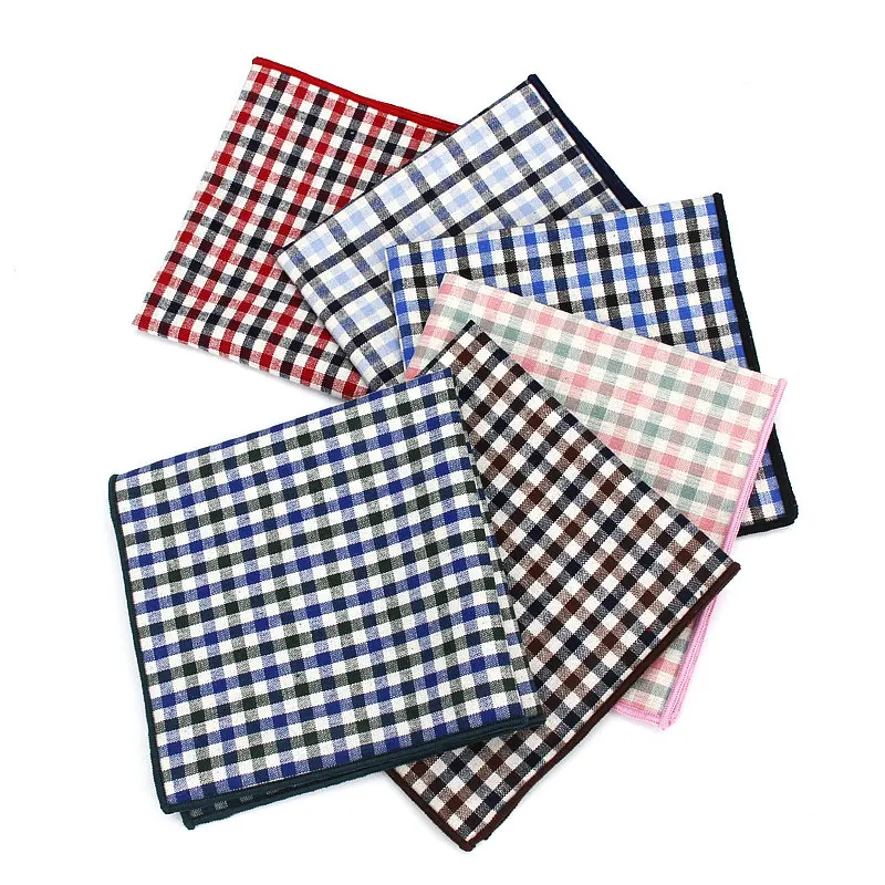 Мужской классический Карманный платок в клетку из 100% хлопка 25 х25 см|men handkerchief|fashion