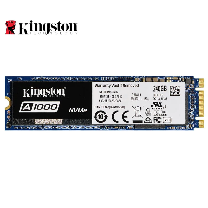 Kingston NVMe M.2 SSD SATA A1000 Внутренний твердотельный диск Жесткий 240 ГБ 480 960 3D NAND SFF для ПК
