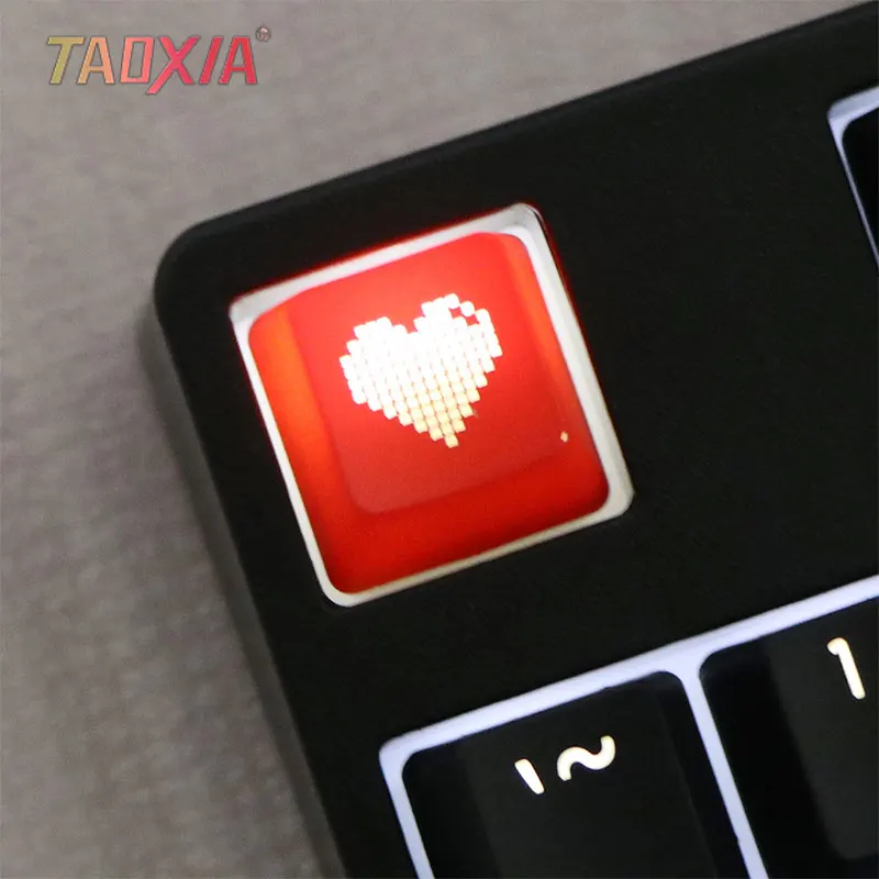 

Red Love Heart Icon ESC Enter Key Pixel ABS Transparency Personality Keyboard Cap OEM Height Mechanical Keyboard Key Caps