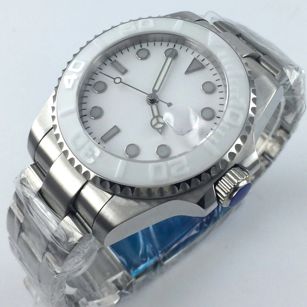 ELIGER 43mm white dial luminous sapphire glass automatic mens watch | Наручные часы