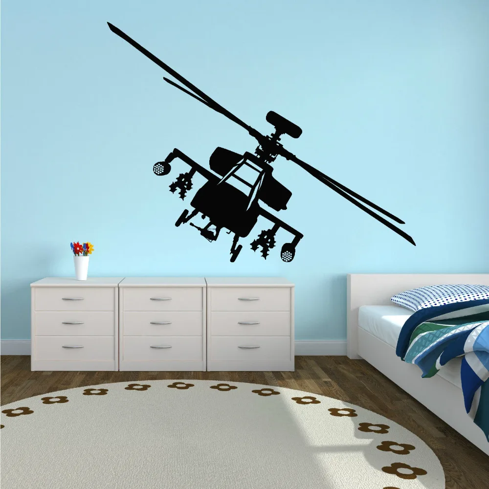 Виниловая наклейка на стену вертолет Апачи AH 64 Боинг современная домашняя