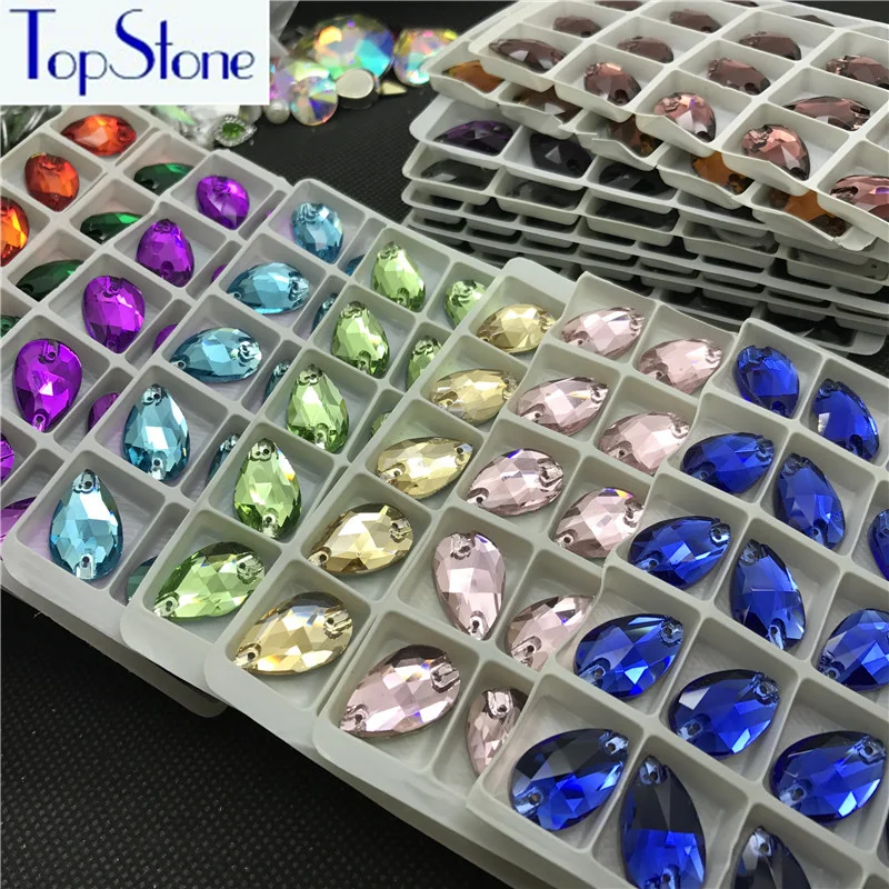 17x28 мм слеза для вязания камня многоцветные Стразы в форме капельки стеклянные