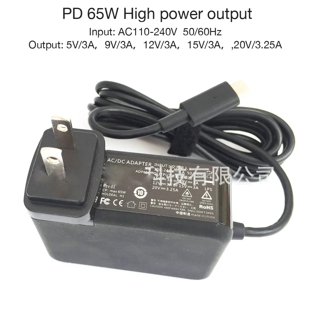 USB C TYPE-C PD 60W 61W 65W адаптер питания для ноутбука, QC TYPE-C интерфейс Быстрая зарядка для TYPE-C 5V 3A 9V 3A 12V 3A 15V 3A 20V 3.25A