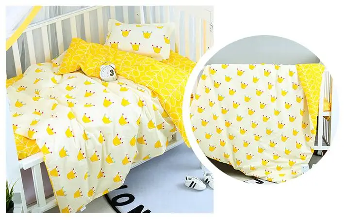 

Good Quality Lovely Crown Baby Bedding Set Pure Cotton Cot Kit For Newborns Children Crib Bed,Duvet/Sheet/Pillow, with filling