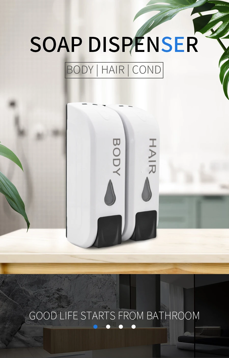 350ml Liquid Soap Dispenser Wall Bathroom Triple/Double Set Shower Gel Hand Soap Shampoo Dispenser Kitchen Bathroom Accessories