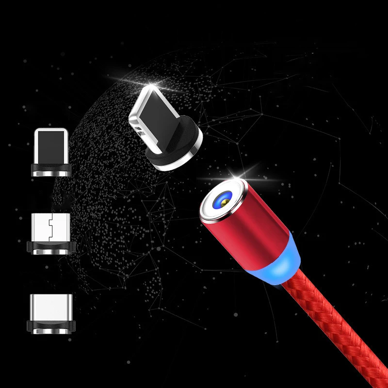Магнитный usb-кабель для зарядки и передачи данных, быстрое зарядное устройство 2.4A usb type C, кабели для передачи данных, 1 м для IOS Android, мобильный телефон, удобство зарядки