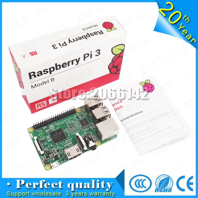 Версия Element14: 2016 Новая плата для raspberry pi 3 model b 1 Гб LPDDR2 BCM2837 четырехъядерный