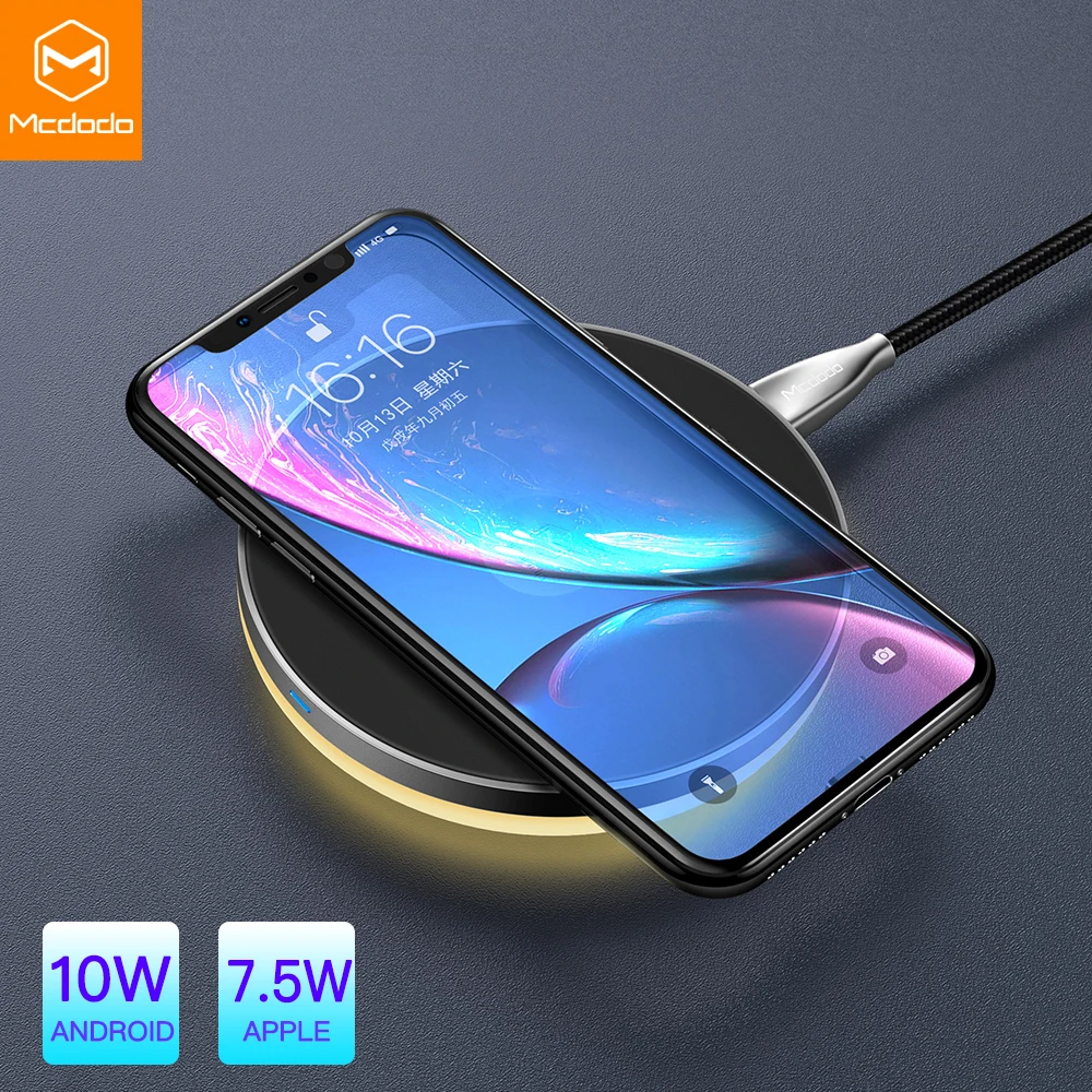 Беспроводное зарядное устройство Mcdodo Qi 10 Вт для iPhone X Xr Xs Max 8 Samsung S9 S8 + Huawei Mate 20