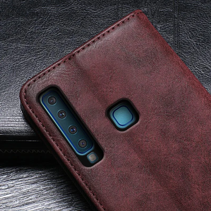 For Samsung Galaxy A9 2018 Case Cover Luxury Leather Flip A920F Protective Phone Retro Back | Мобильные телефоны и