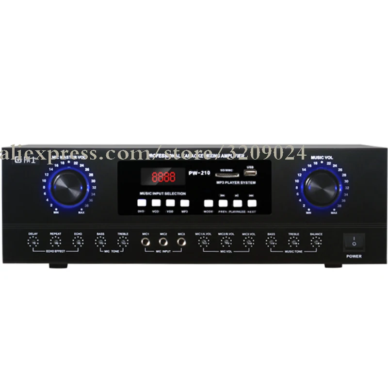 2 канальный усилитель миксер мощности Hi Fi Карта Bluetooth KTV Home K song микрофон 720