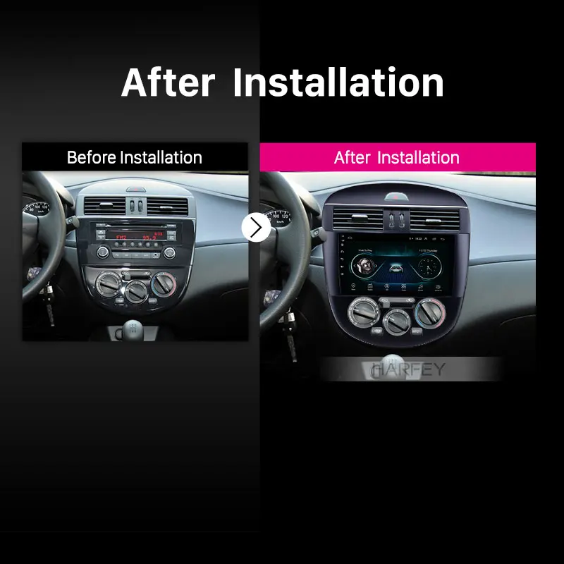 Автомагнитола Harfey 9 дюймов Android с сенсорным экраном для Nissan Tiida 2011