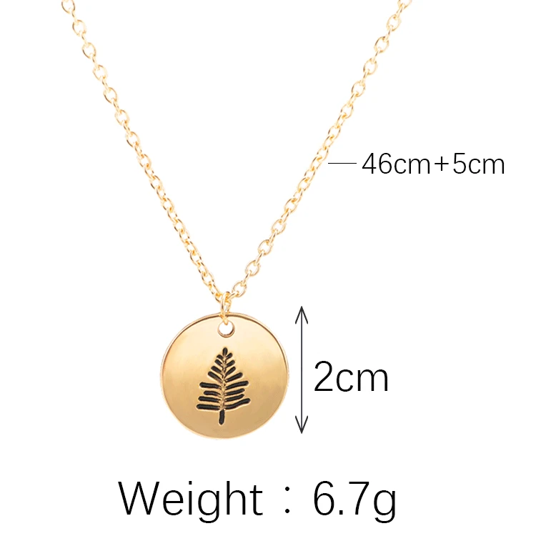 Центр листьев дерева сосны рисунок круглый металлический ломтик покрыты золотом