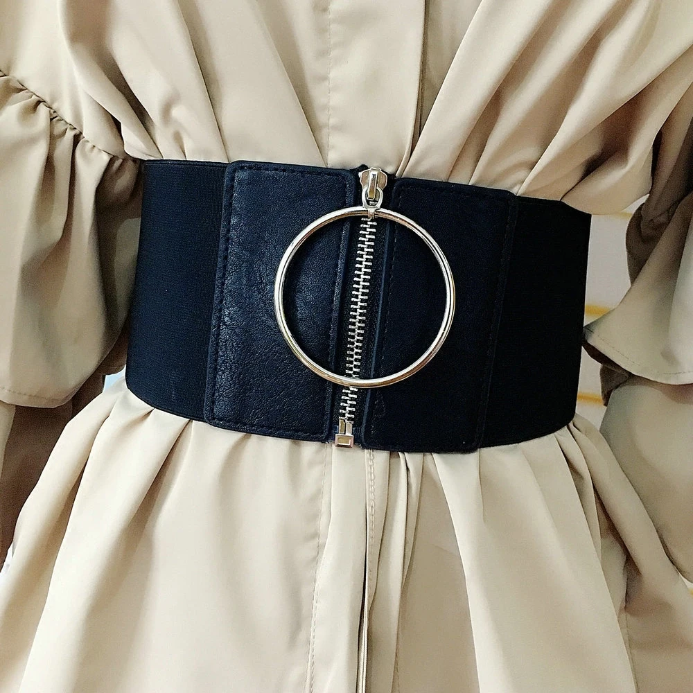 Женский пояс в стиле панк Экстра Широкий корсет с металлическим кольцом платье