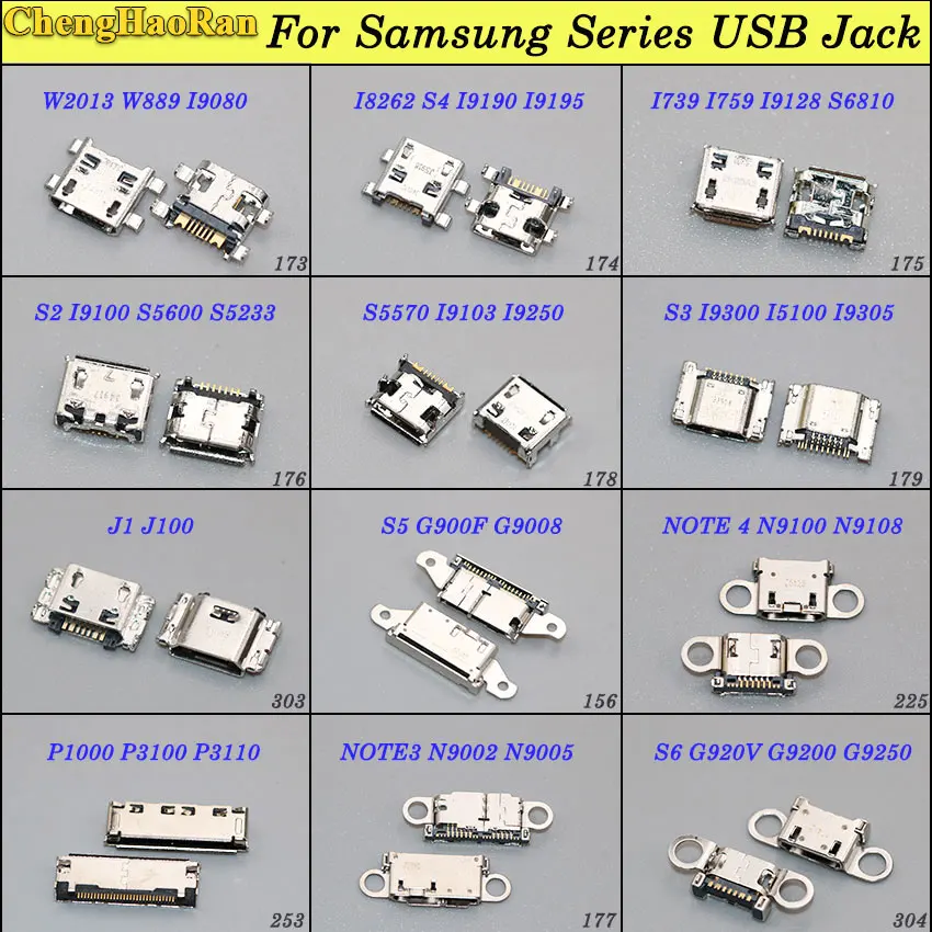 Новый разъем Micro USB ChengHaoRan 2 шт. для зарядки Samsung Galaxy S2/3/4/5/6 NOTE3/4 I9080 I8262 J1 J100 I9128
