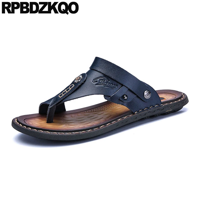 

Slides Roman Metal Toe Loop Size 47 Men Gladiator Sandals Summer Native Beach Nice 46 Slip On Large Leather Shoes Slippers 45