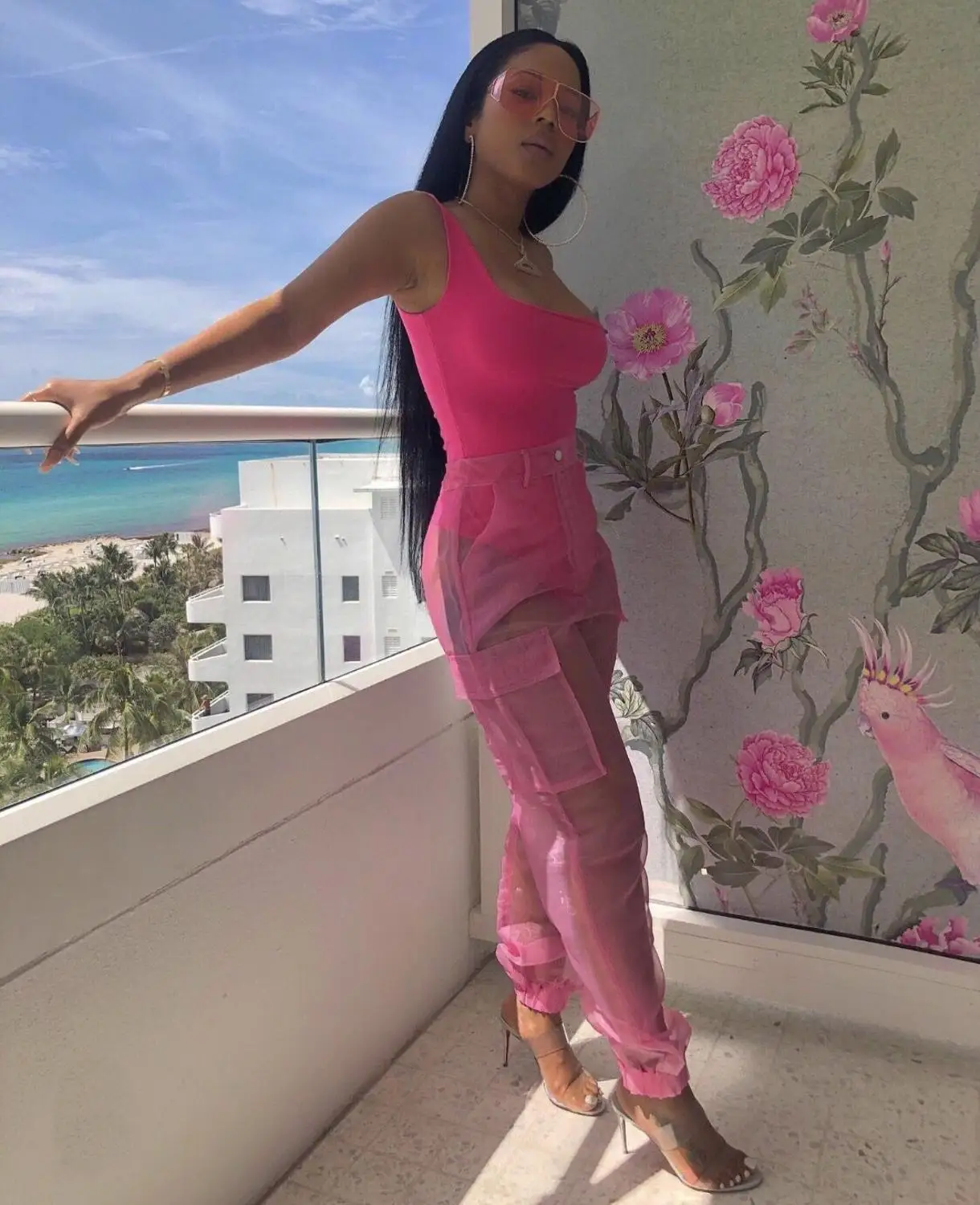 Флуоресцентный зеленый без бретелек Боди Комплект из двух предметов Женские