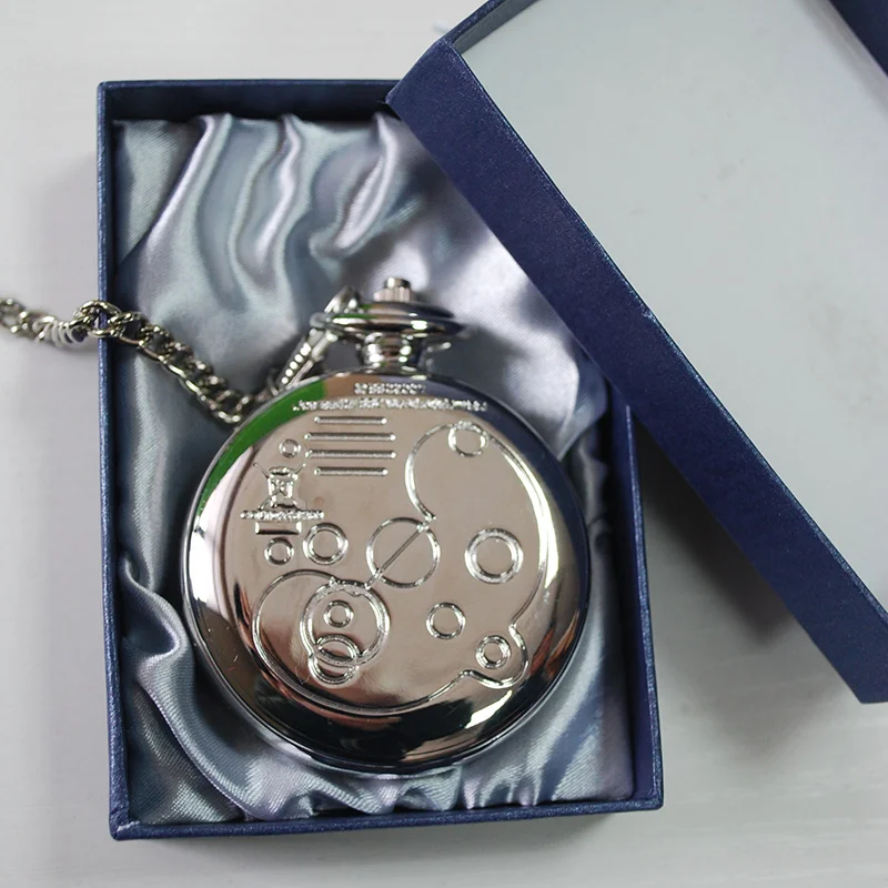 

Dr Who Cosplay Pocket Watch Dr David Tennant Master's Fob Watches With Chain