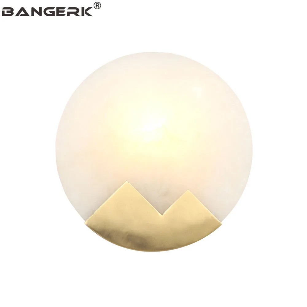 

Simple Antique Wall Lamp Decor Sconces Pure copper Marble Modern LED Wall Light Fixtures Loft Bedside Home Lighting Wandlamp
