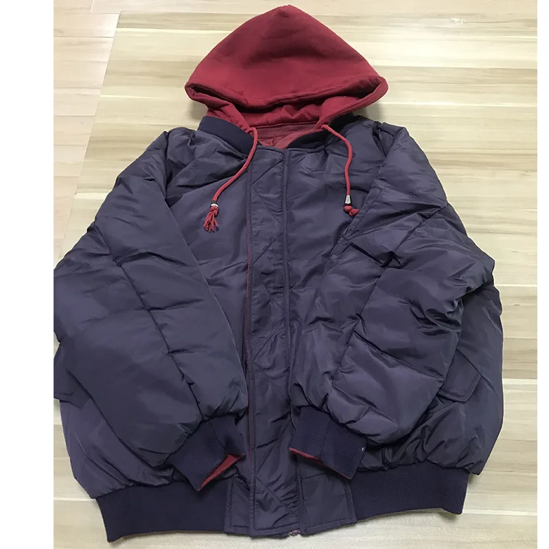 Red And Purple Корейский стиль, модная зимняя женская куртка с капюшоном, двухсторонняя, с хлопковой подкладкой, женская верхняя одежда, парка, Ovesized пальто - Цвет: Red And Purple