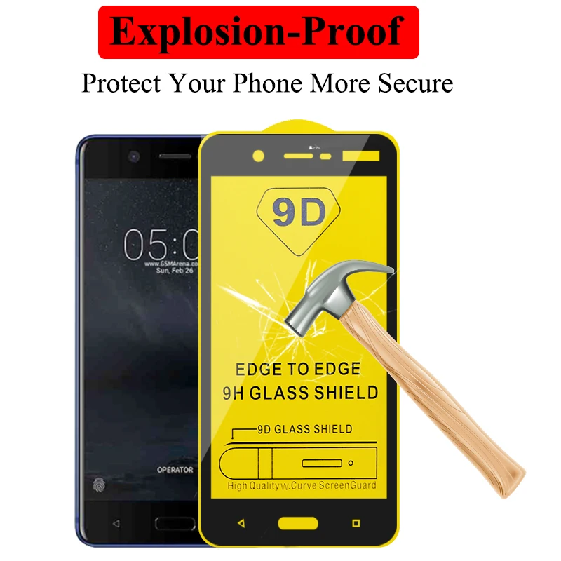 9D полное покрытие защитное стекло для Nokia 8 7 6 5 3 2 Защита экрана Tremp Noka Noka6 Noka5 защита
