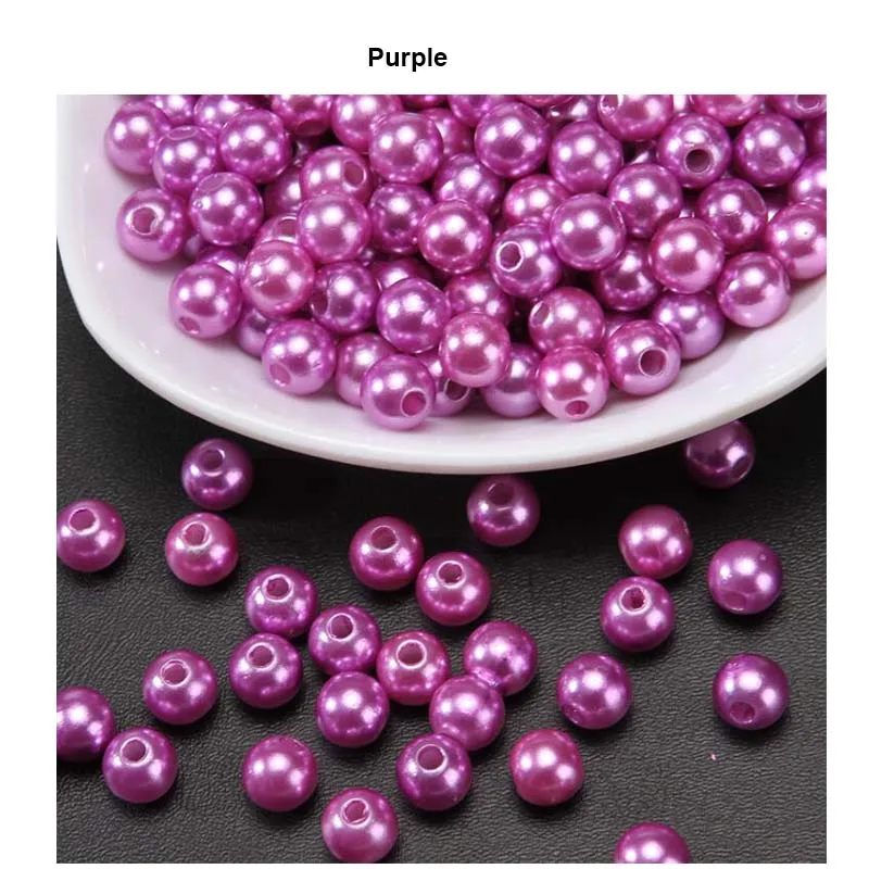 200 шт Имитация Жемчуга 8 мм акриловые круглые жемчужины смешанные цвета свободные