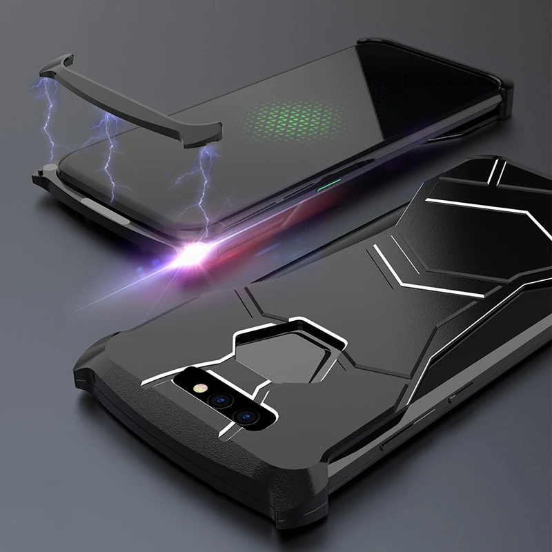 Полированный металлический чехол на магните для Xiaomi Black Shark Роскошный Жесткий чехол-бампер с черной пантерой Marvel задняя крышка с черной акулой