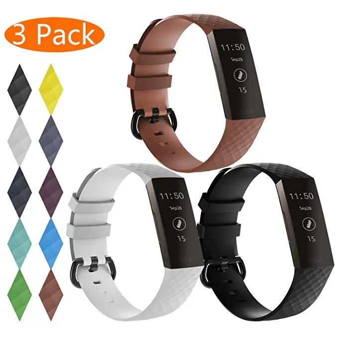 3 шт. силиконовый ремешок для часов Fitbit Charge сменный Ремешок Для Charge3 Band