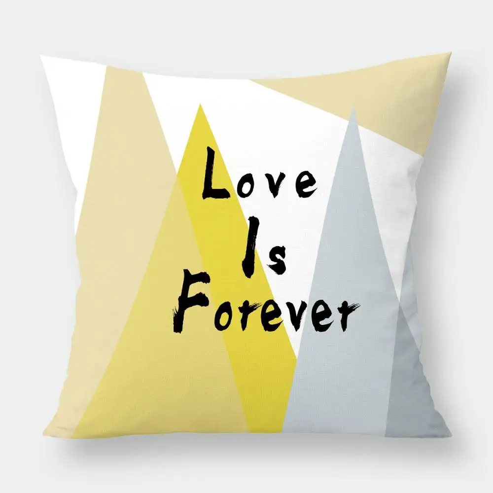 Yellow Grey Geometric Cushion Cover Velvet Pillow Deer Zebra Hello Case For Bedroom Sofa Decoration 45x45cm | Дом и сад