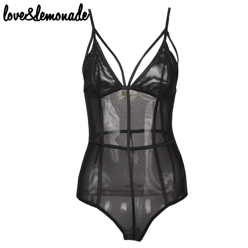 Боди с вырезами из черной Марли Love & Lemonade TB 9556|sexy black bodysuits|black bodysuit |