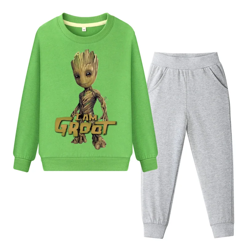 Boys Groot Costume Suits Girls Spring Coat+Pant 2PCS Clothing Sets Baby Cotton Sports Tracksuits Children Clothes Set Suit WL085 | Детская