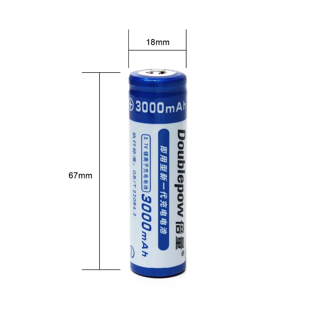 2pcs/set Doublepow LSD High Capacity 3000mAh 3.7V 18650 Li-ion Rechargeable Battery with 1200 Cycle | Электроника