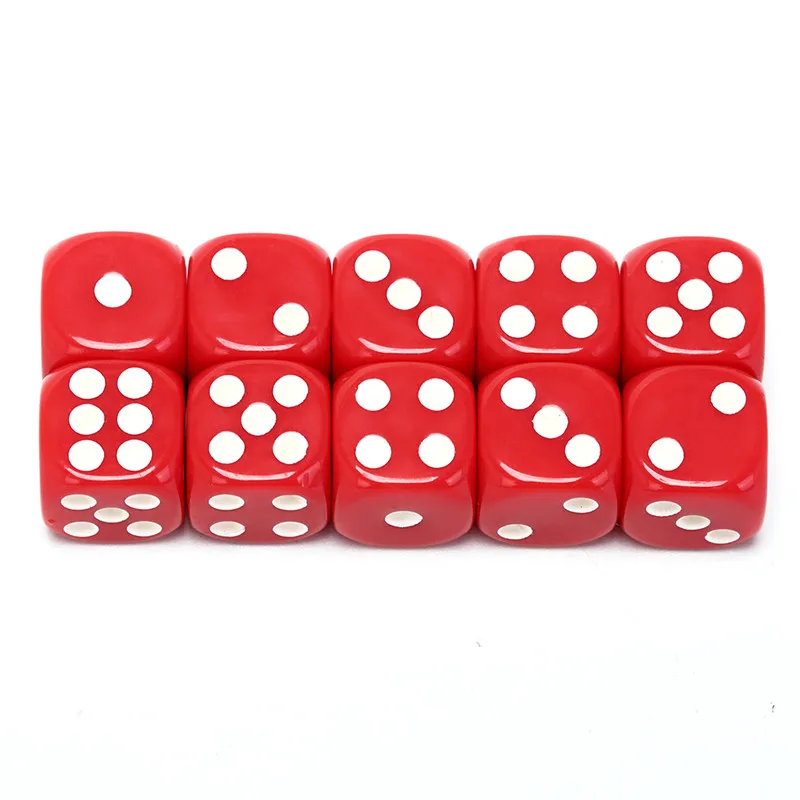 

10Pcs/lot Six Sided Spot Fun Board Game Dice Games Party Gambling Game Dices 14mm New Sale