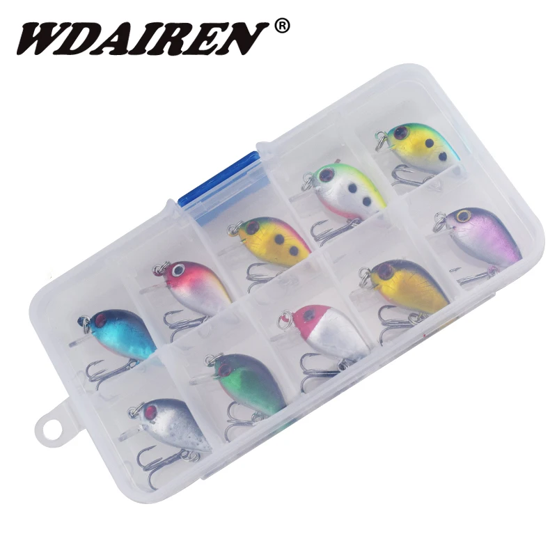 10pcs/lot Crank lure mini fishing lures set 30mm 1.5g fishing Crankbait Minnow Wobbler hard bait Freshwater Bass lure