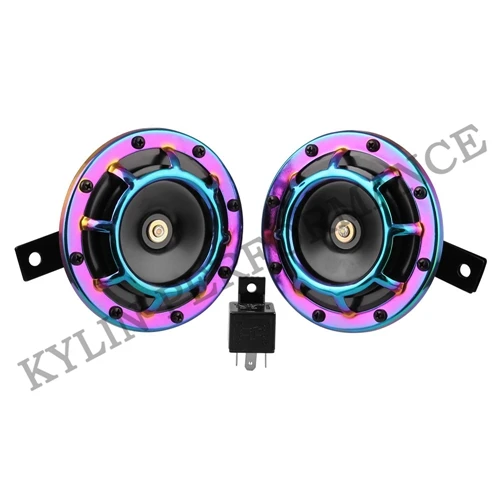 neo chrome 2 шт. 110 дБ красный/черный супер громкий компактный электрический громкий тон Воздушный Рог Комплект для мотоцикла и автомобиля 12 В AH001+ AH001A - Цвет: neo chrome