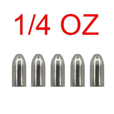 1 4OZ JSM 5 шт./лот рыболовные снасти из вольфрама аксессуары в форме пули для Литья Рыболовных весов грузила снасти - Цвет: 1 4OZ