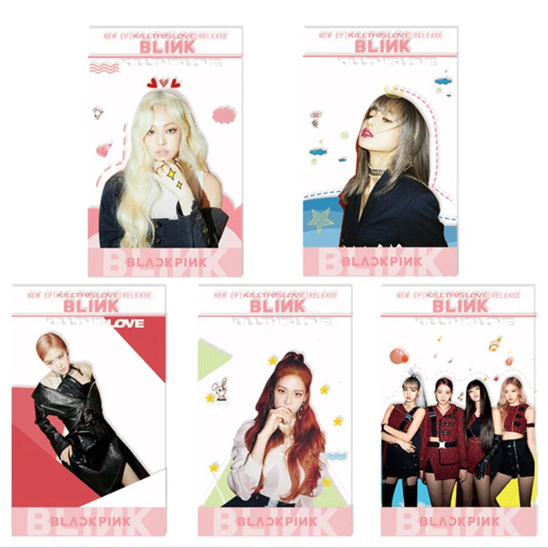 5 шт./компл. Blackpink альбом убить любовь Фотокарта Kpop Прозрачный Карты женские группе Star DIY Бумага карта с фотографией для любителей подарки