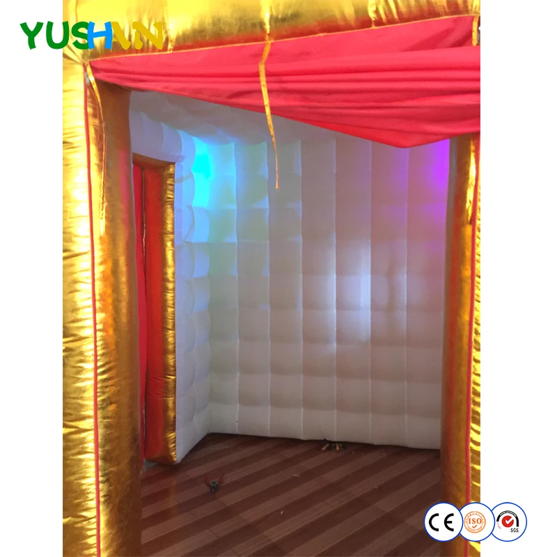 Золотой и белый цифровой надувной фотостенд с RGB светодиодный свет лампы