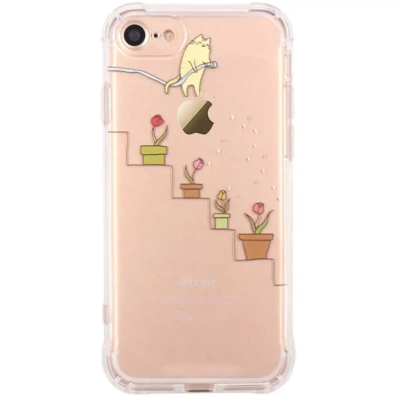 Для Capinha iphone 7 Чехол Милые Животные Динозавр Мягкий силиконовый чехол для iPhone 7 6 6S 8 Plus 5S 5 Se X прозрачный чехол - Цвет: Темно-серый