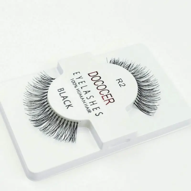 12 пар ресниц R2 ресницы 100% человеческие волосы ручной работы накладные пачкающие