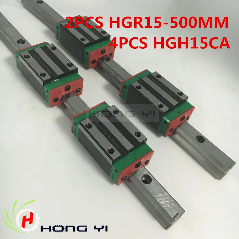Лучшие цены! Линейные рельсы HGR15 2 шт. HIWIN карриль линейный рельс 500 мм + 4 Rail блок