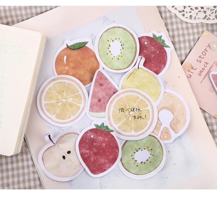 Mr paper, 30 шт./лот, 6 видов конструкций, Kawaii, вкусные фрукты, блокноты для заметок, липкие заметки, блокнот, дневник, креативный, самоклеющиеся блокноты для заметок
