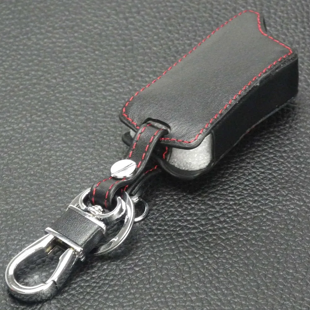 jingyuqin Remote Two Way Car Alarm leather Case Cover keyChain For Tomahawk TZ9010 TZ9030 TW9030 LCD | Автомобили и мотоциклы