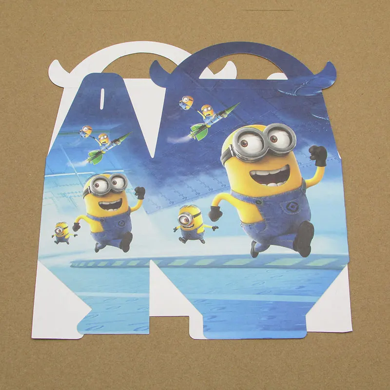 minions x6pcs 6 шт. Мультяшные Микки Сумочка Мстители коробка для конфет День Рождения украшения детские бумажные подарочные коробки Детские принадлежности для душа - Цвет: minions x6pcs