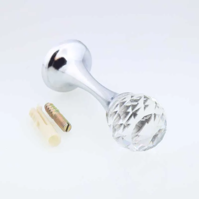 Современные Простые Стеклянные хрустальные настенные крючки Серебро Хром сумка