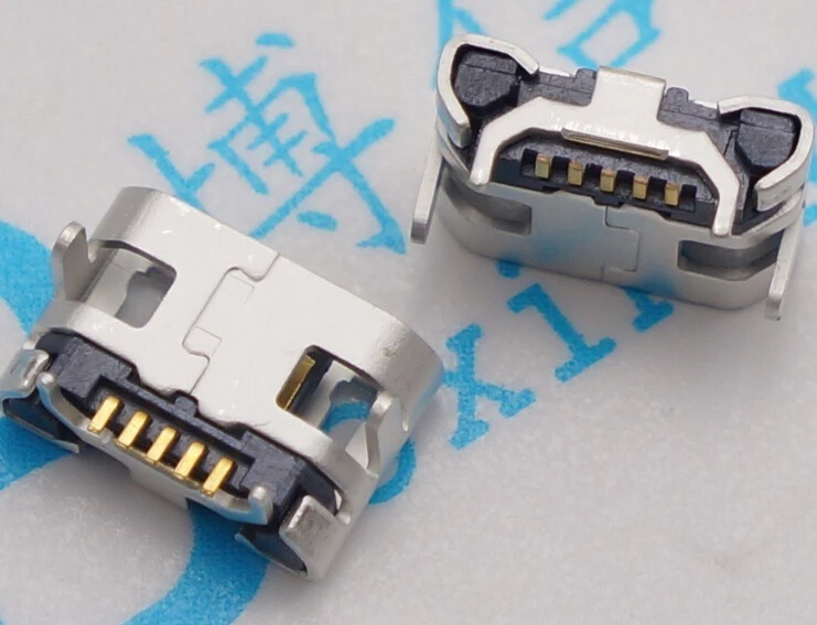 100 шт. микро USB 5pin без бокового рога Ox гнездо usb плоский рот четыре с контактными