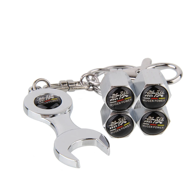 for Honda Mugenpower NSX Pilot Odyssey City Jade Accord Jazz Civic CRV Crosstour Fit Car Wheel Tire Valve Stem Caps with Wrench |