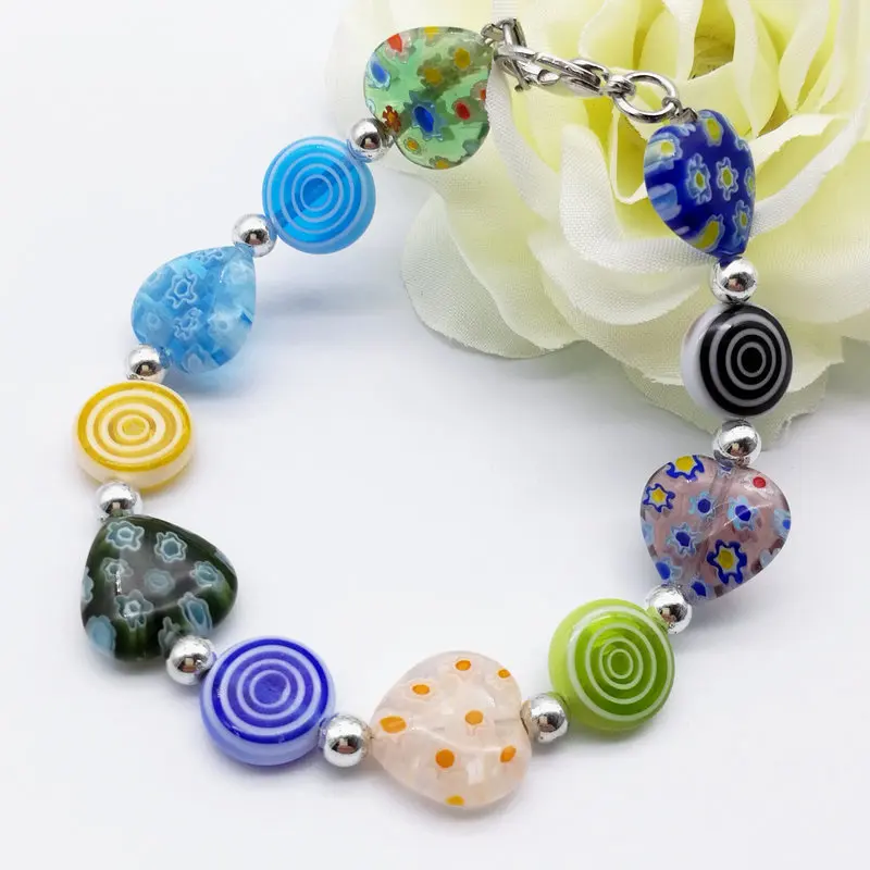 Цветной стеклянный браслет DIY муранское стекло ручной работы 3 шт.|glass bracelet|murano glass