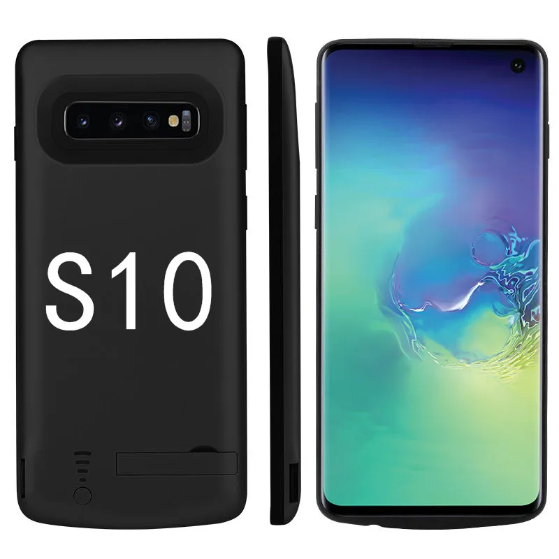 Black( S10 ) 6000 мАч чехол питания для samsung Galaxy S10 Plus S10e ударопрочный аккумулятор зарядное устройство чехол с источником питания резервного копирования usb зарядка power bank - Цвет: Black( S10 )